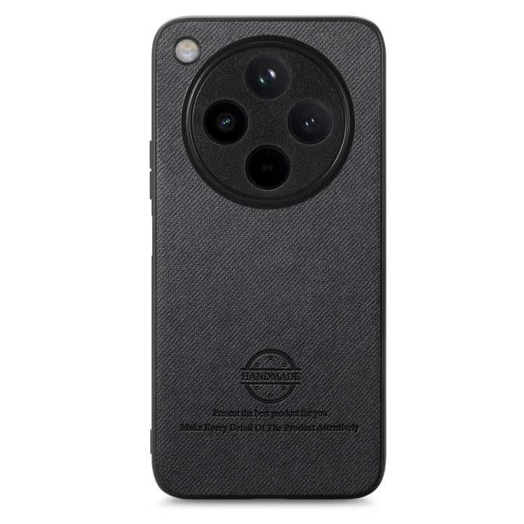 For OPPO Find X8 Twill Fabric Leather Skin Back Phone Case