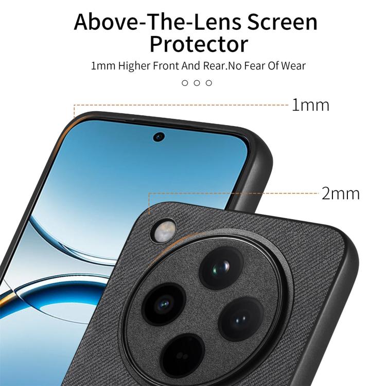 For OPPO Find X8 Twill Fabric Leather Skin Back Phone Case