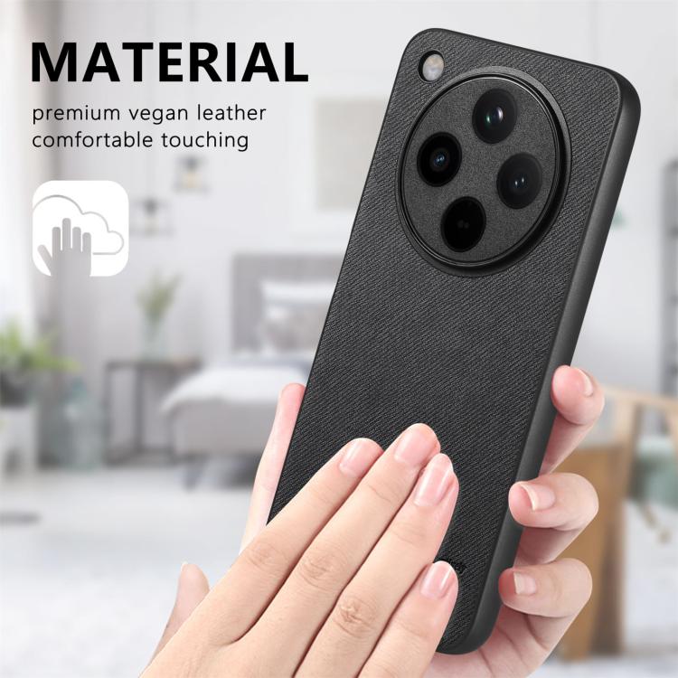 For OPPO Find X8 Twill Fabric Leather Skin Back Phone Case