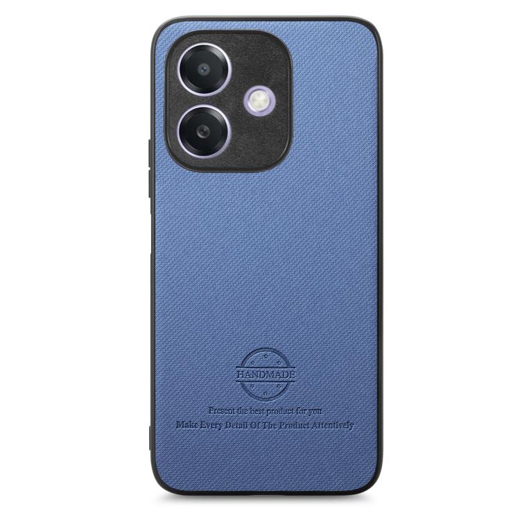 For OPPO A3X 4G Twill Fabric Leather Skin Back Phone Case