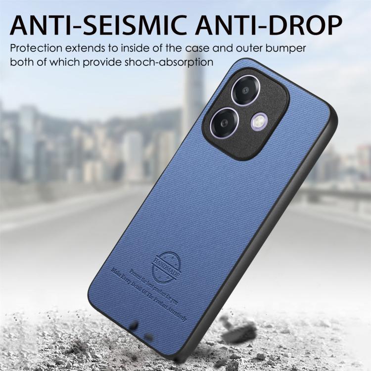 For OPPO A3X 4G Twill Fabric Leather Skin Back Phone Case