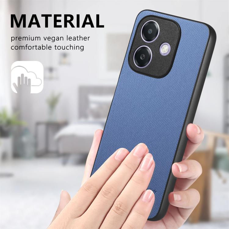 For OPPO A3X 4G Twill Fabric Leather Skin Back Phone Case