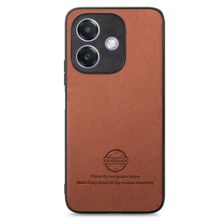 For OPPO A3X 4G Twill Fabric Leather Skin Back Phone Case