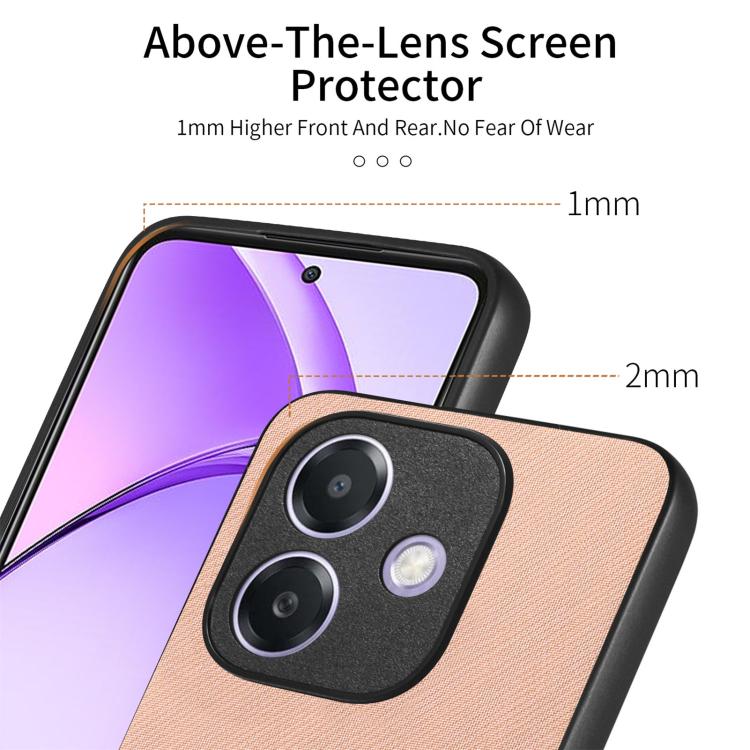 For OPPO A3X 4G Twill Fabric Leather Skin Back Phone Case