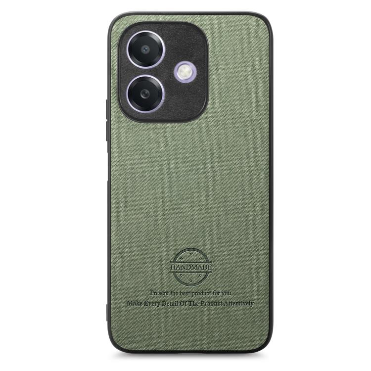 For OPPO A3X 4G Twill Fabric Leather Skin Back Phone Case