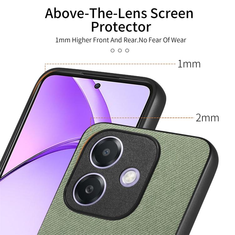For OPPO A3X 4G Twill Fabric Leather Skin Back Phone Case