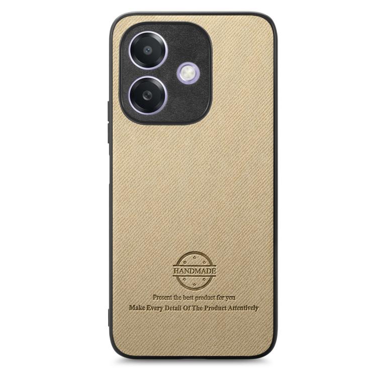 For OPPO A3X 4G Twill Fabric Leather Skin Back Phone Case