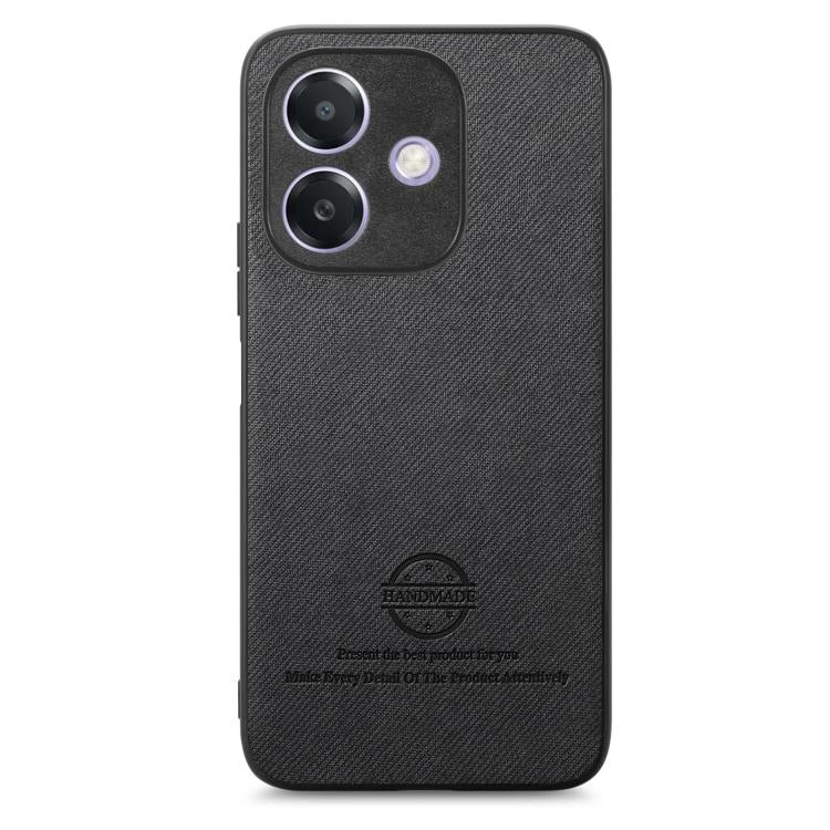 For OPPO A3X 4G Twill Fabric Leather Skin Back Phone Case