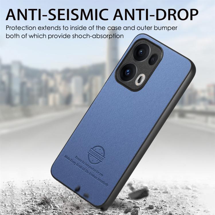 For OPPO Reno13  Global Twill Fabric Leather Skin Back Phone Case