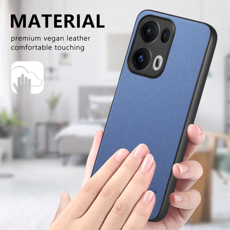 For OPPO Reno13  Global Twill Fabric Leather Skin Back Phone Case