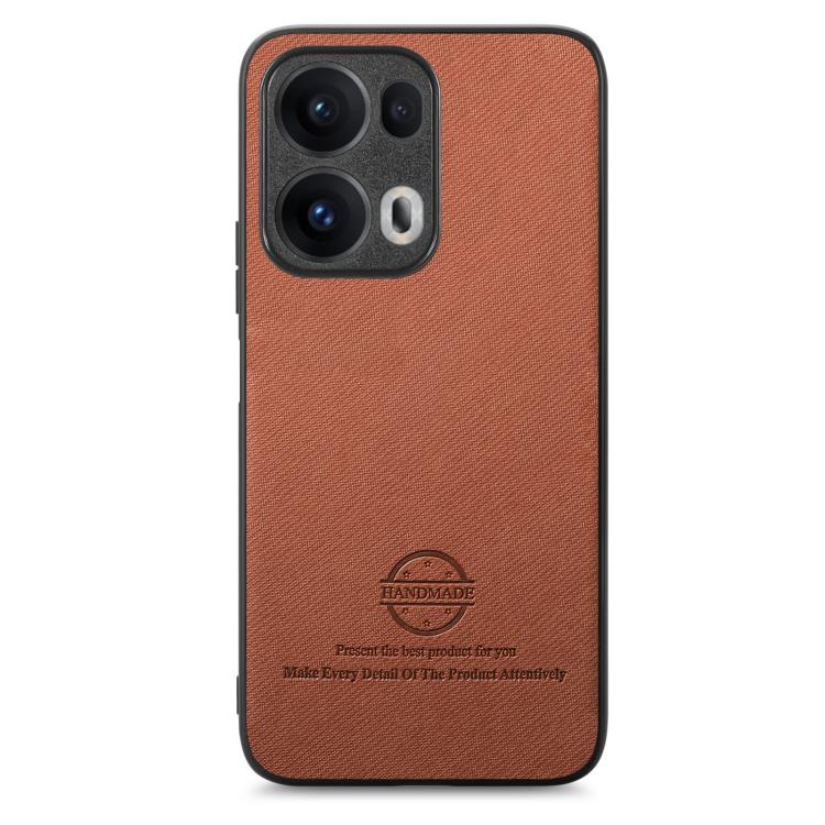 For OPPO Reno13  Global Twill Fabric Leather Skin Back Phone Case