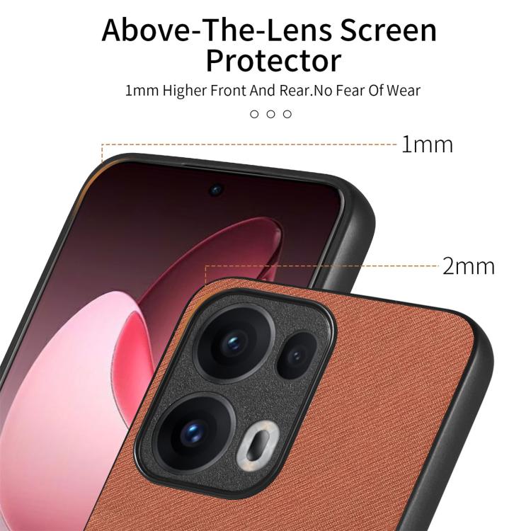 For OPPO Reno13  Global Twill Fabric Leather Skin Back Phone Case