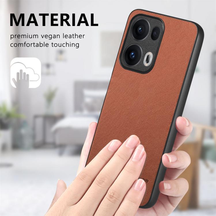 For OPPO Reno13  Global Twill Fabric Leather Skin Back Phone Case