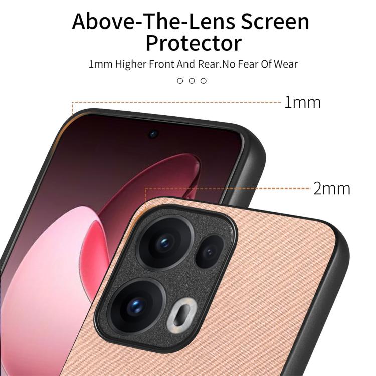 For OPPO Reno13  Global Twill Fabric Leather Skin Back Phone Case