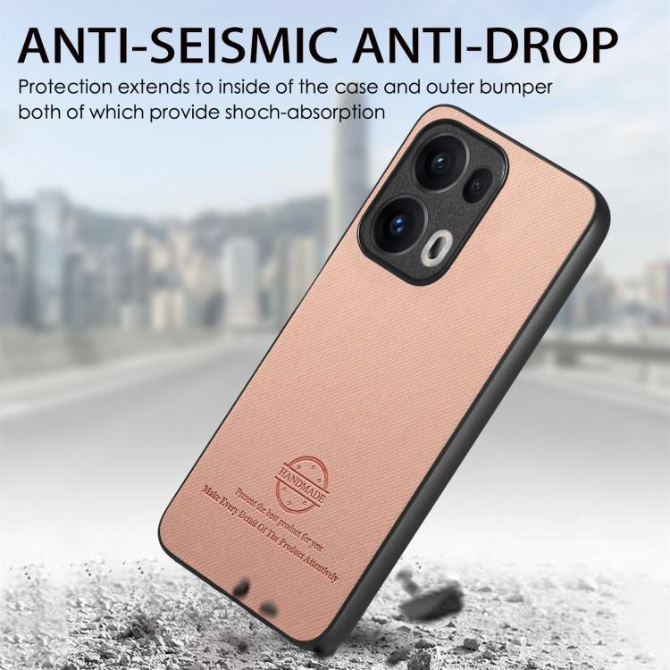 For OPPO Reno13  Global Twill Fabric Leather Skin Back Phone Case