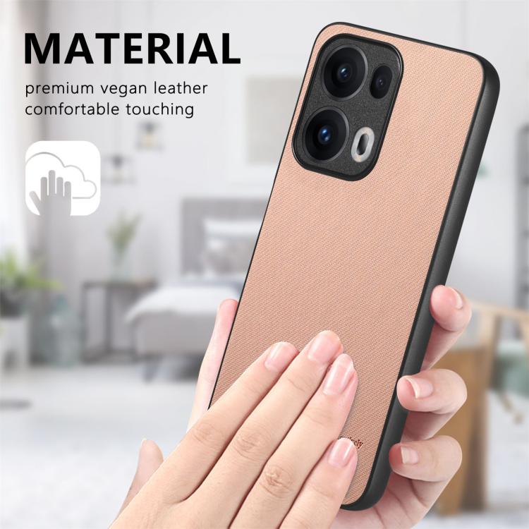 For OPPO Reno13  Global Twill Fabric Leather Skin Back Phone Case