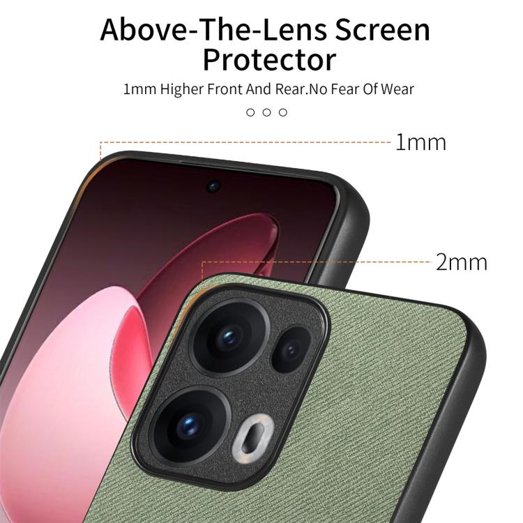 For OPPO Reno13  Global Twill Fabric Leather Skin Back Phone Case