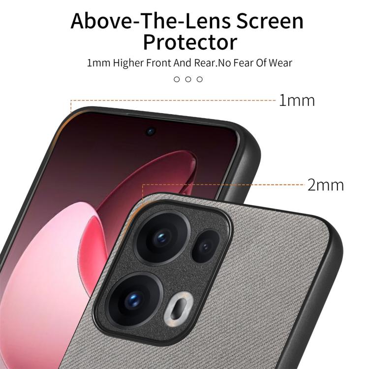 For OPPO Reno13  Global Twill Fabric Leather Skin Back Phone Case