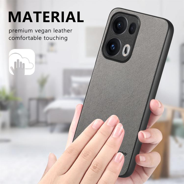 For OPPO Reno13  Global Twill Fabric Leather Skin Back Phone Case