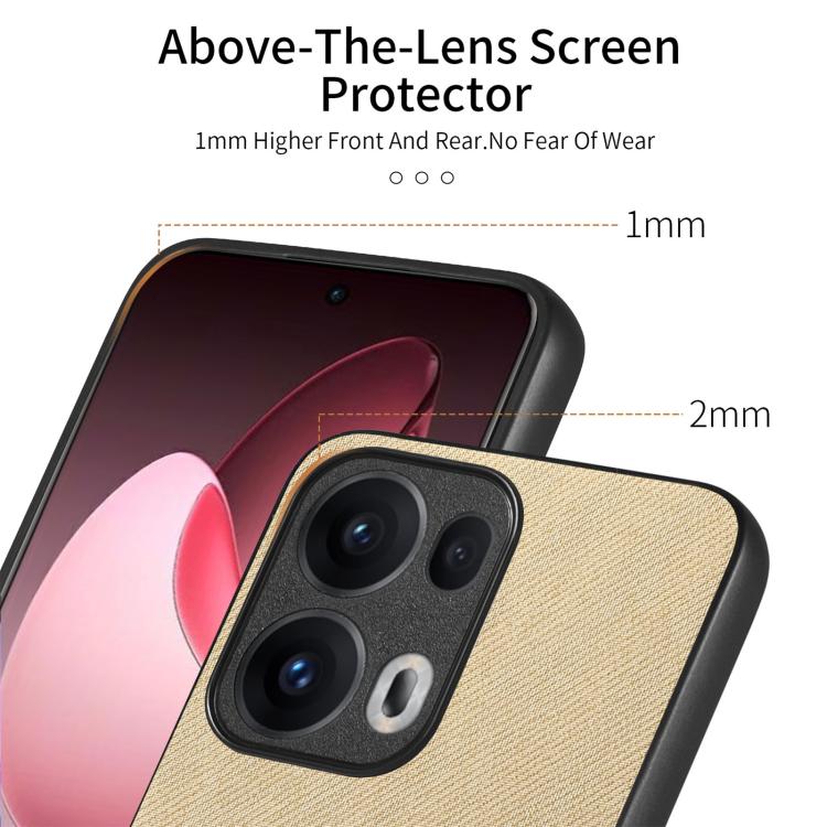 For OPPO Reno13  Global Twill Fabric Leather Skin Back Phone Case