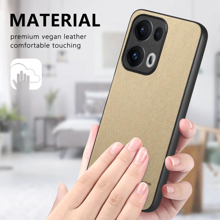 For OPPO Reno13  Global Twill Fabric Leather Skin Back Phone Case
