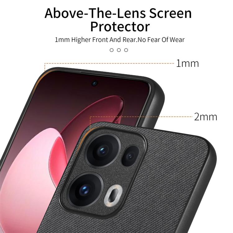 For OPPO Reno13  Global Twill Fabric Leather Skin Back Phone Case