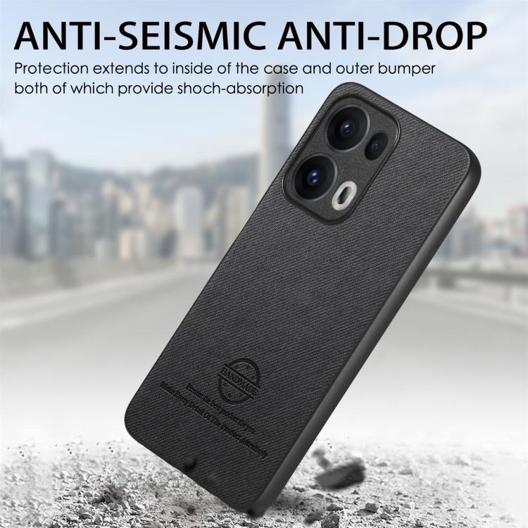 For OPPO Reno13  Global Twill Fabric Leather Skin Back Phone Case