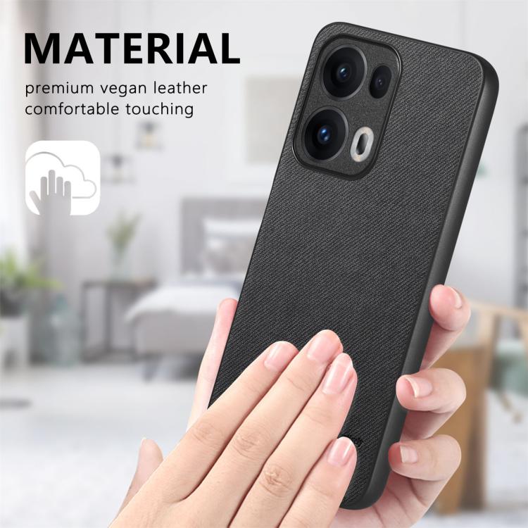 For OPPO Reno13  Global Twill Fabric Leather Skin Back Phone Case