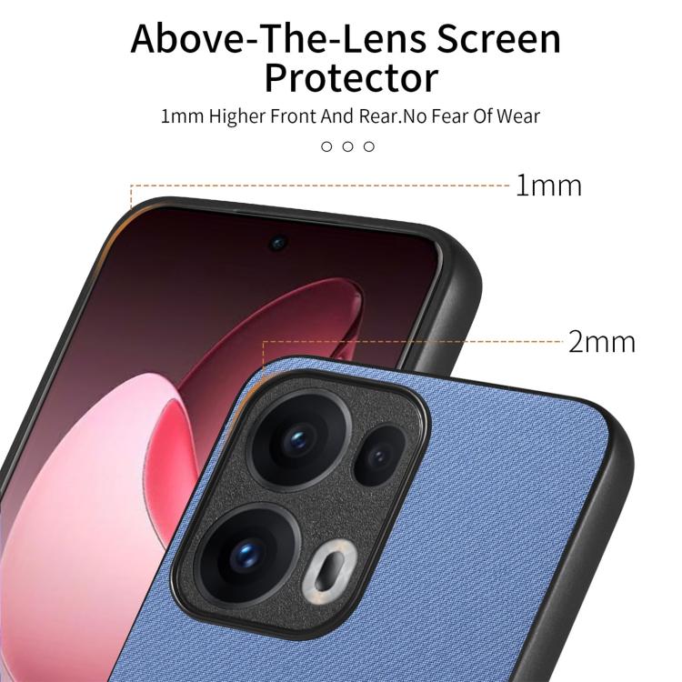 For OPPO Reno13 Pro Global Twill Fabric Leather Skin Back Phone Case