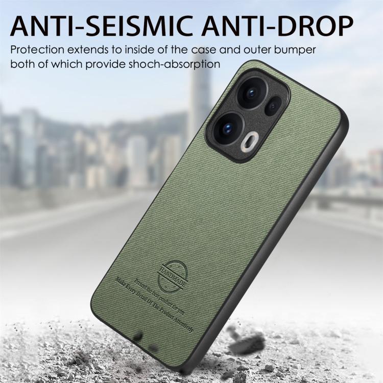 For OPPO Reno13 Pro Global Twill Fabric Leather Skin Back Phone Case