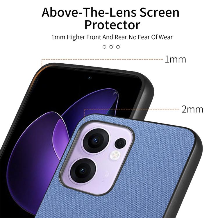 For OPPO Reno13 F Twill Fabric Leather Skin Back Phone Case