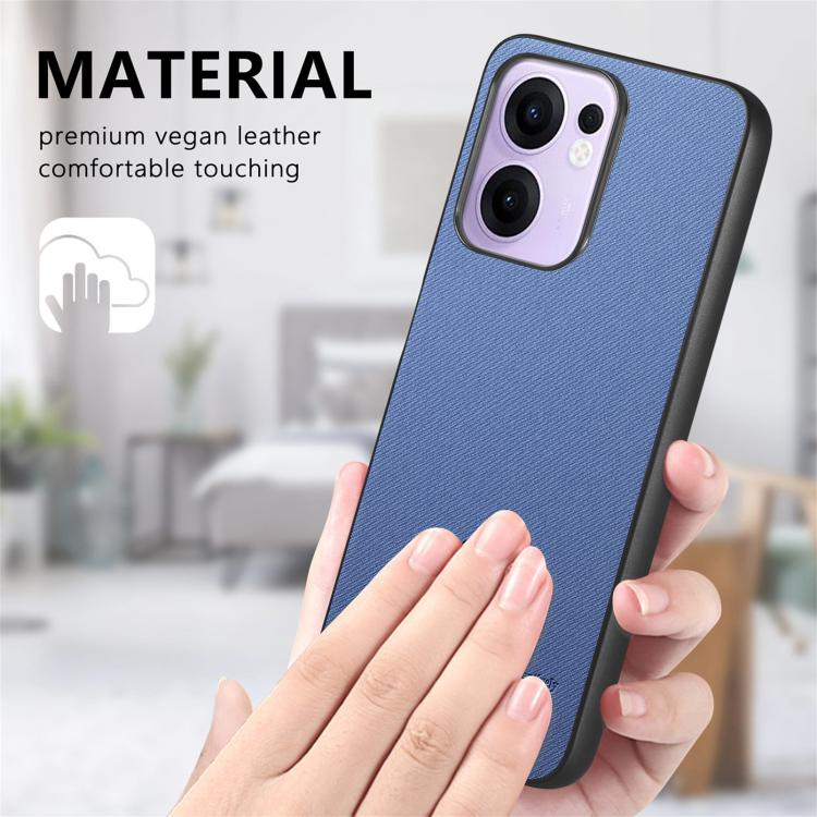 For OPPO Reno13 F Twill Fabric Leather Skin Back Phone Case