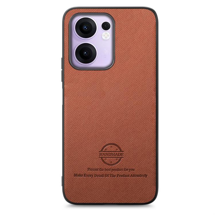 For OPPO Reno13 F Twill Fabric Leather Skin Back Phone Case