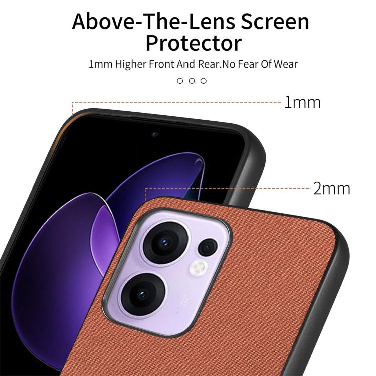 For OPPO Reno13 F Twill Fabric Leather Skin Back Phone Case
