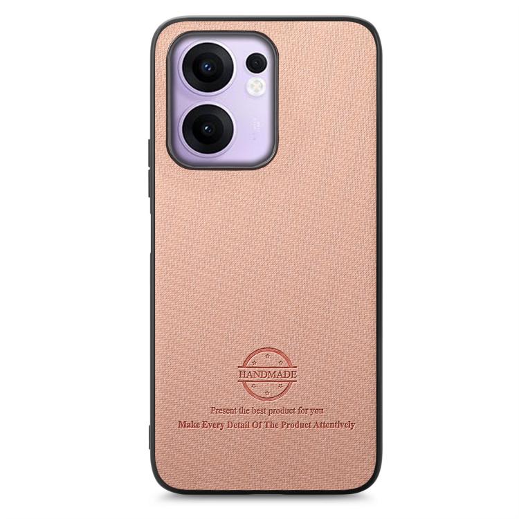 For OPPO Reno13 F Twill Fabric Leather Skin Back Phone Case