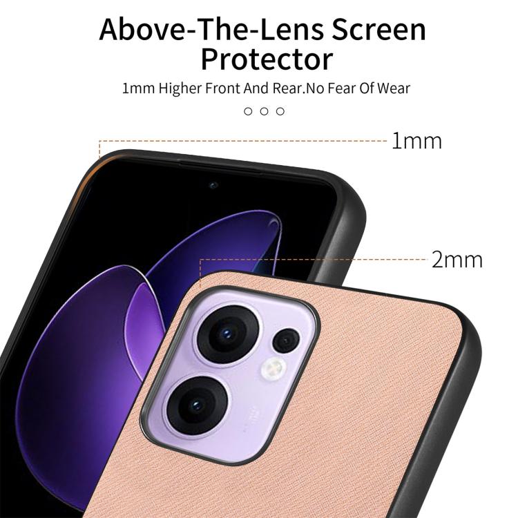 For OPPO Reno13 F Twill Fabric Leather Skin Back Phone Case