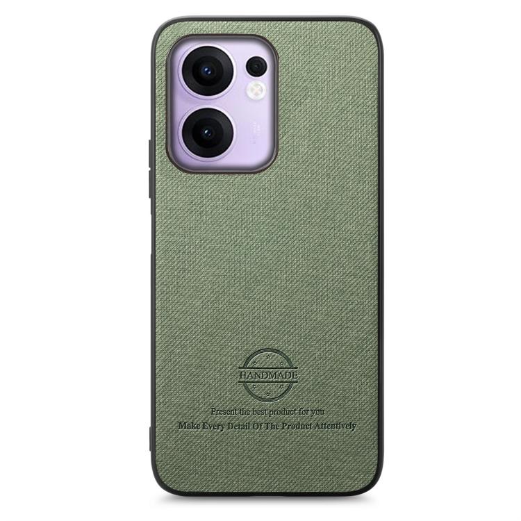 For OPPO Reno13 F Twill Fabric Leather Skin Back Phone Case