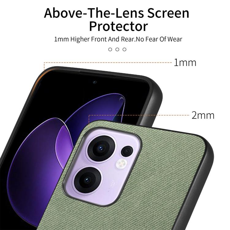 For OPPO Reno13 F Twill Fabric Leather Skin Back Phone Case