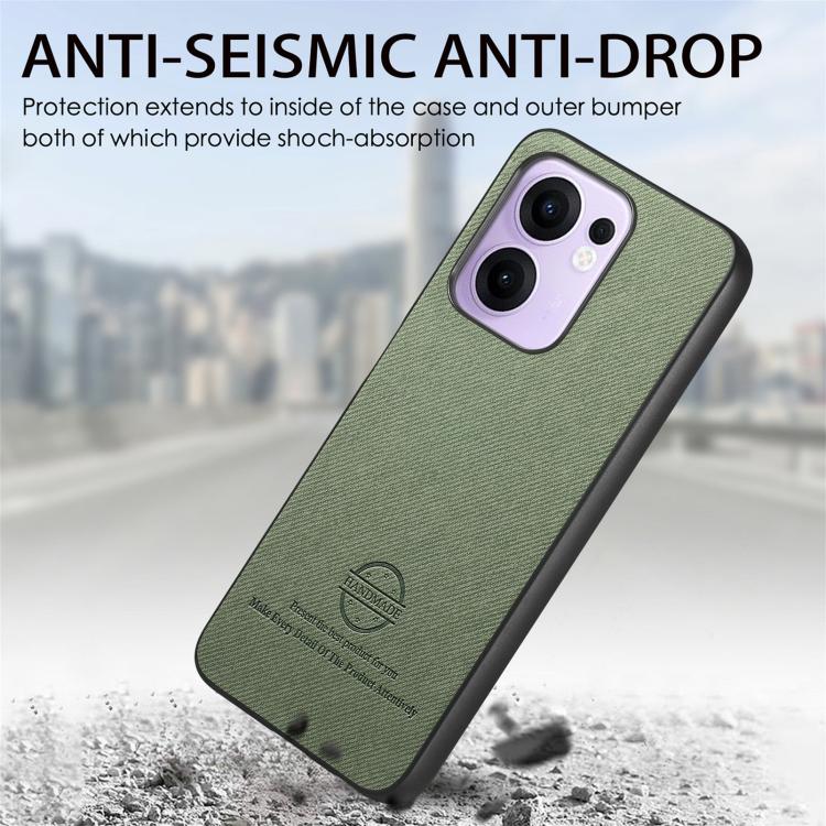 For OPPO Reno13 F Twill Fabric Leather Skin Back Phone Case