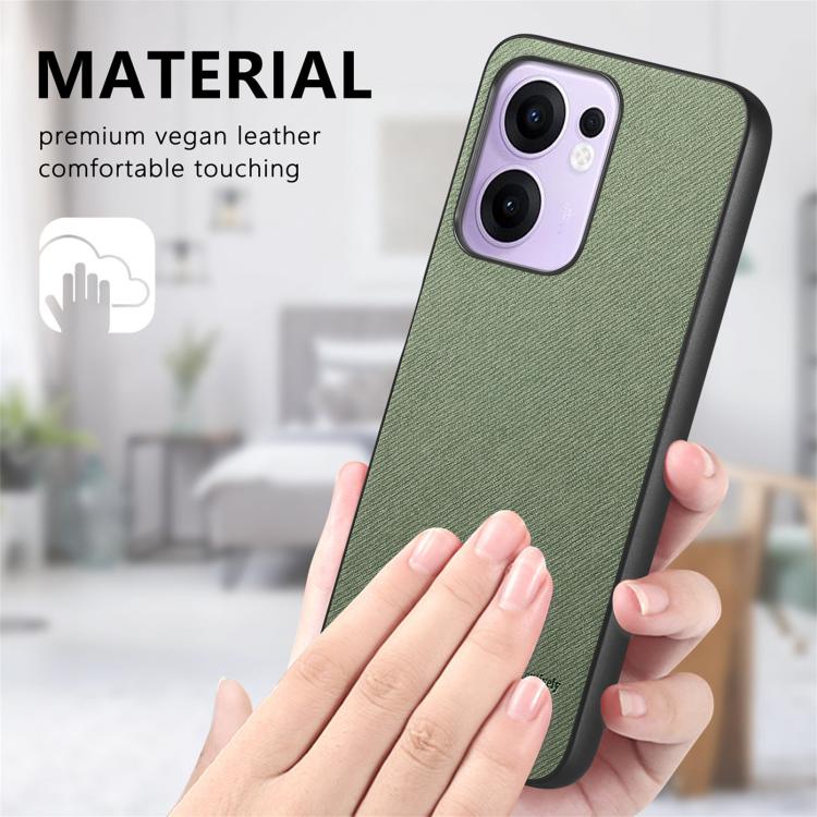 For OPPO Reno13 F Twill Fabric Leather Skin Back Phone Case