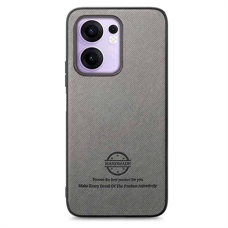 For OPPO Reno13 F Twill Fabric Leather Skin Back Phone Case