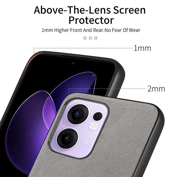 For OPPO Reno13 F Twill Fabric Leather Skin Back Phone Case