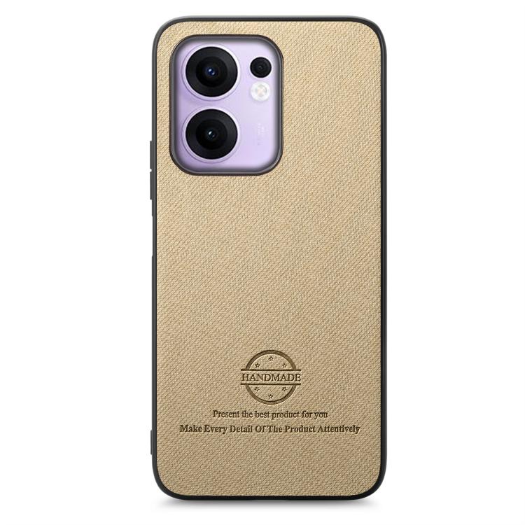 For OPPO Reno13 F Twill Fabric Leather Skin Back Phone Case