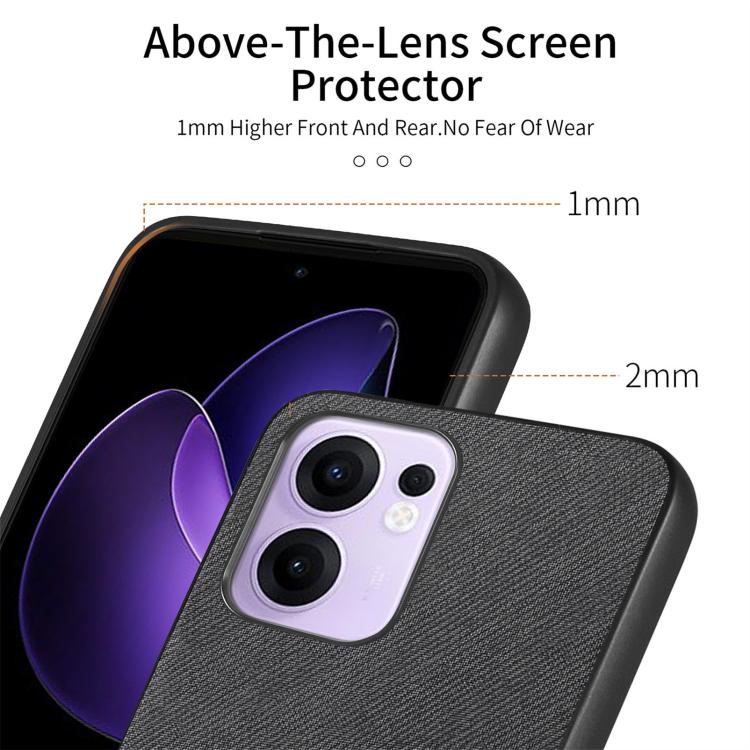 For OPPO Reno13 F Twill Fabric Leather Skin Back Phone Case