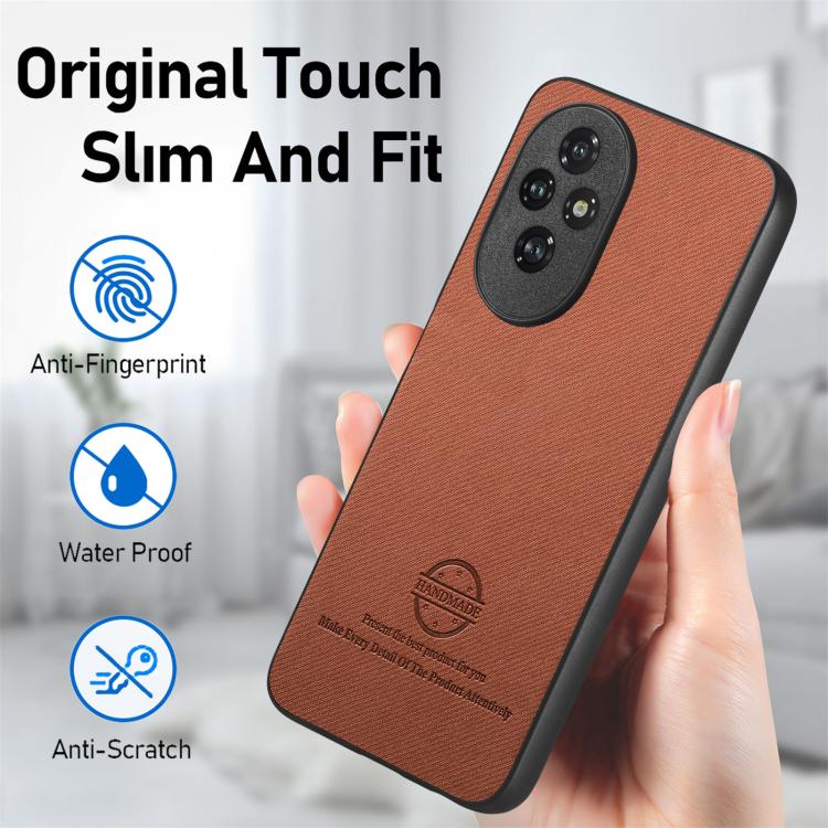 For Honor 200 Twill Fabric Leather Skin Back Phone Case