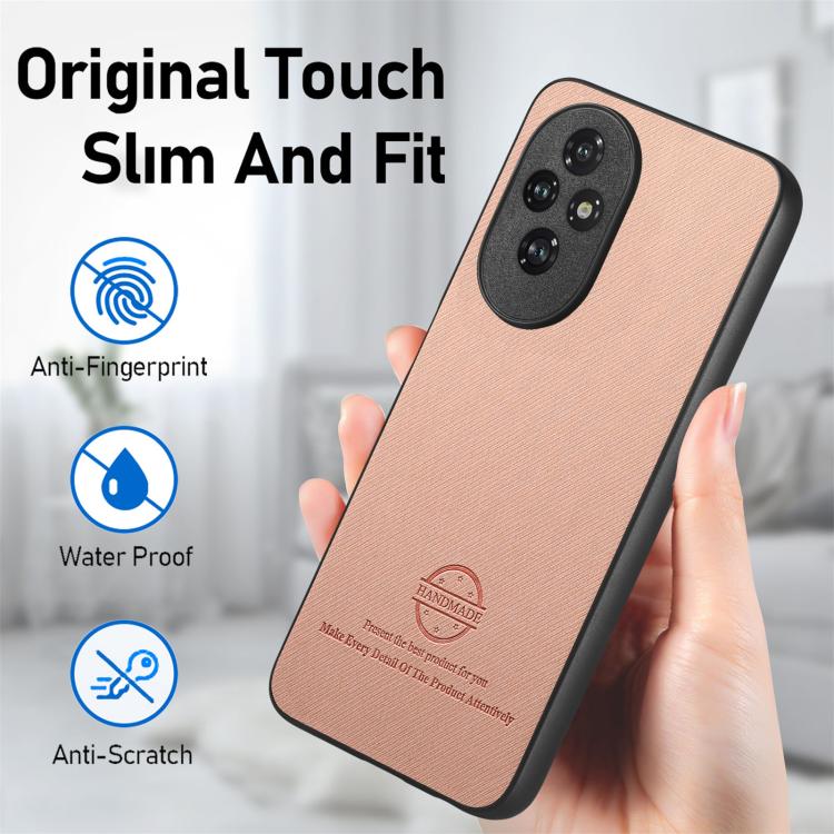 For Honor 200 Twill Fabric Leather Skin Back Phone Case