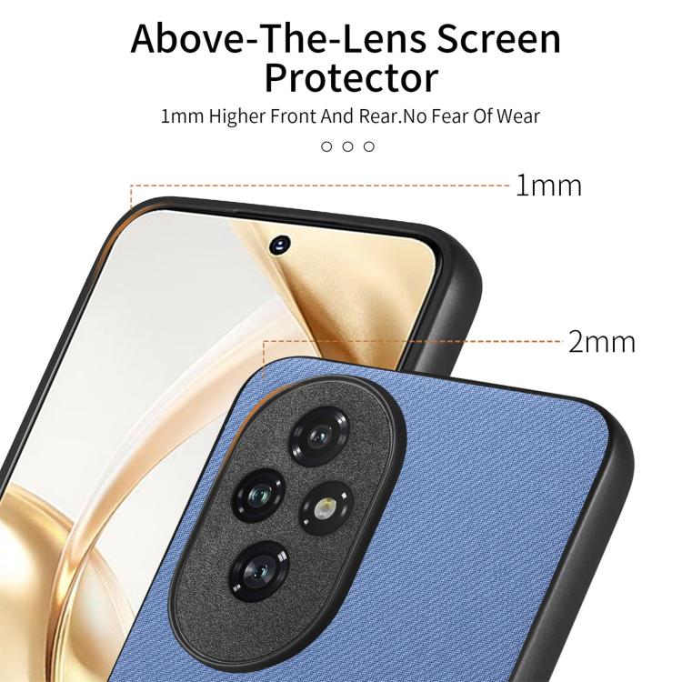 For Honor 200 Pro Twill Fabric Leather Skin Back Phone Case