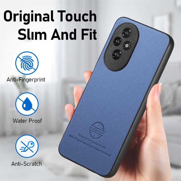 For Honor 200 Pro Twill Fabric Leather Skin Back Phone Case