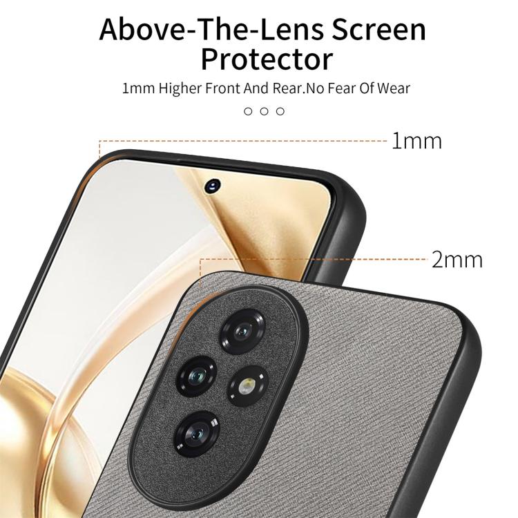 For Honor 200 Pro Twill Fabric Leather Skin Back Phone Case