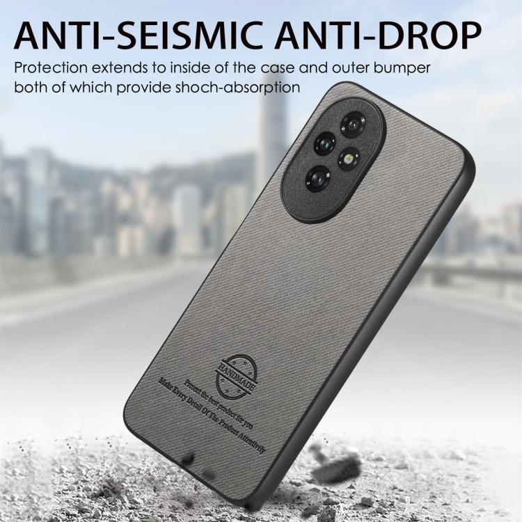For Honor 200 Pro Twill Fabric Leather Skin Back Phone Case